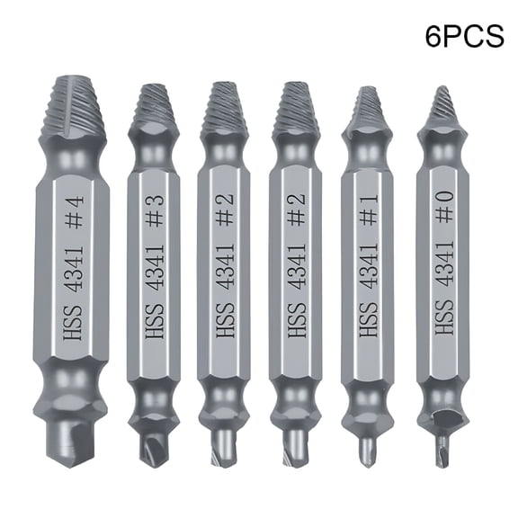 EXLEAF 2026 New 6Pcs Damaged Screw Extractor Speed Out Drill Bits Tool Set Broken Bolt Remover for Automotive, Workshop, Construction, Diy, Machinery