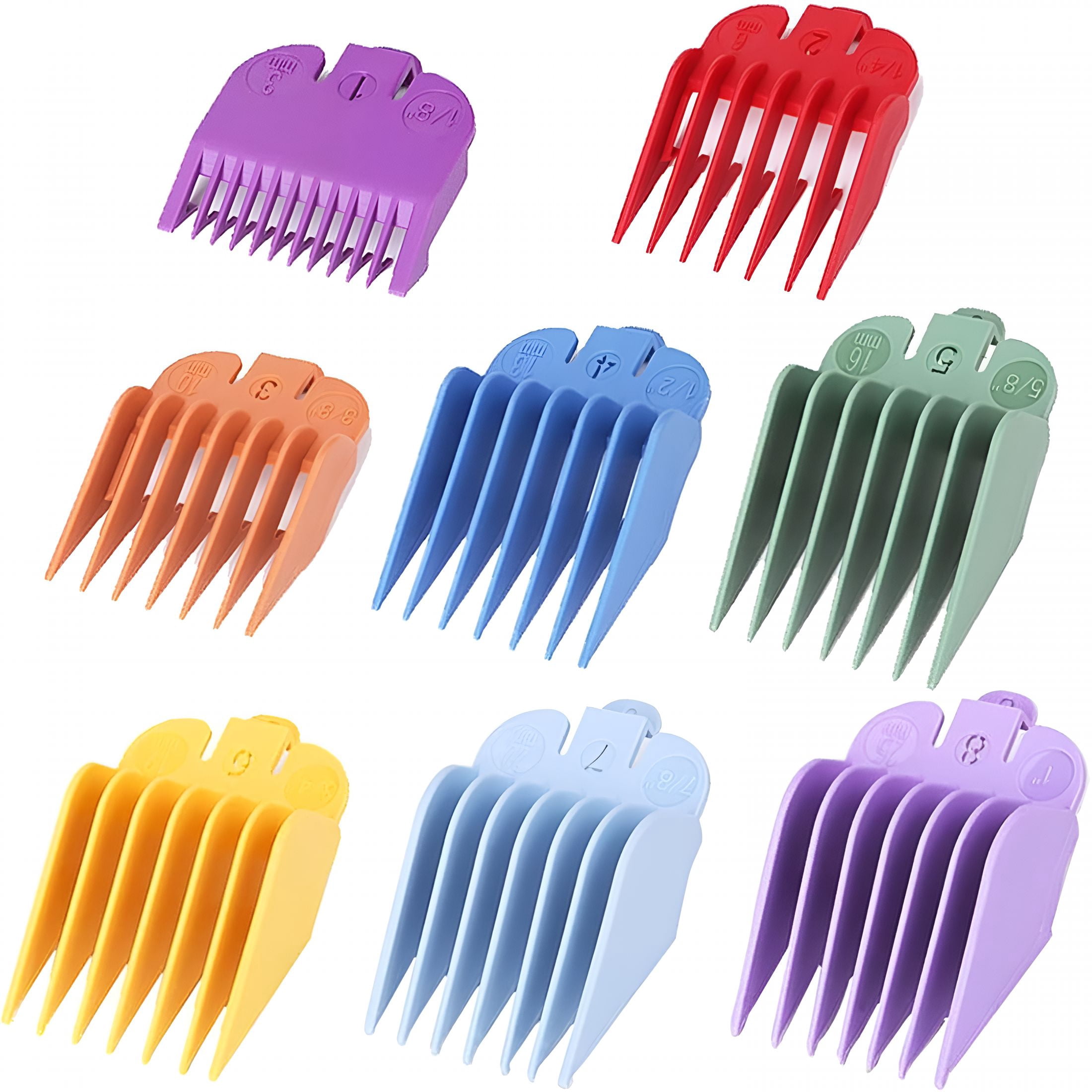 Clipper Comb Guide EXLEAF 2026 New 8 Pcs Professional Colorful Hair Clipper Combs Guards ...