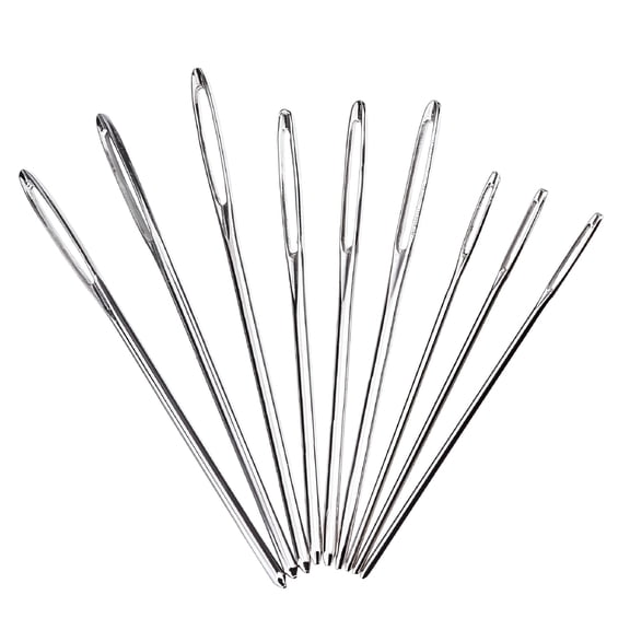 EXLEAF 2026 New 9Pcs Large Eye Metal Needles Cross Stitch Knitting Crochet Hook Set Kit for Embroidery,Cross Stitching,Knitting,Crochet,Crafting,Diy Projects