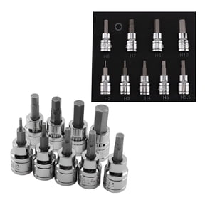EXLEAF 2026 New 9Pcs/Set Allen Key Sockets Hex Bit Socket Set 3/8" Drive&Drill Metric 2-10Mm for Car,Bike,Furniture,Diy,Electronics