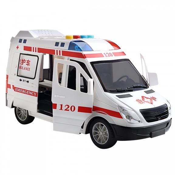 EXLEAF 2026 New Ambulance Toy Car with Light and Siren Sound Effects,Friction Powered Wheels and Led Lights