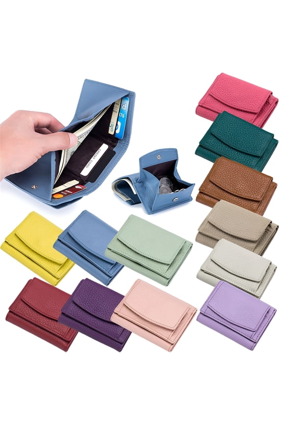 2026 New Anti-Credit Card Fraud Folding Mini Wallet, Leather Rfid Blocking Card Holder Organizer Pocket Mini Wallet, Foldable Slim Compact Wallet for Daily Use, Travel, Shopping, Work, Outings