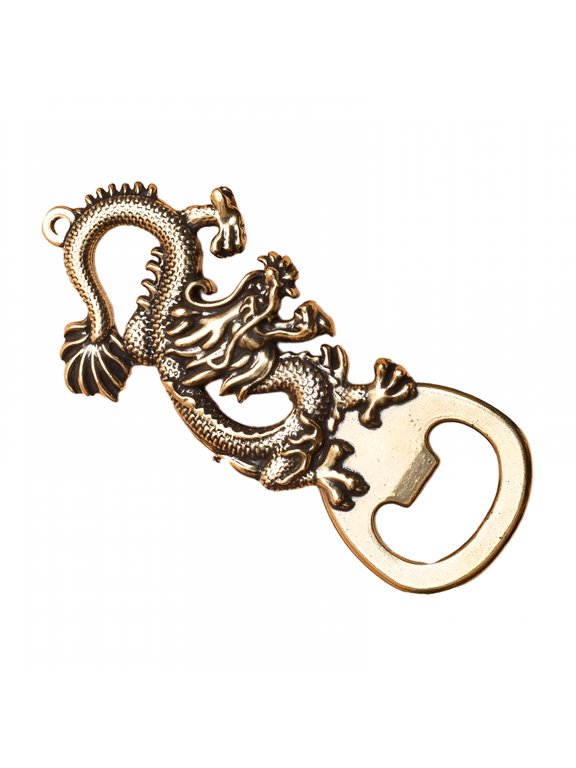 2026 New Chinese Dragon Shaped Bottle Opener Brass Carving Keychain Keyring New Year Decoration Beer Open Tools, for Parties, New Year Celebrations, Gift Giving, Bar Tools, Home Decor