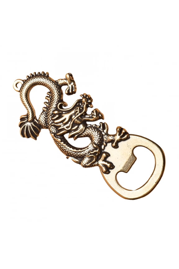 2026 New Chinese Dragon Shaped Bottle Opener Brass Carving Keychain Keyring New Year Decoration Beer Open Tools, for Parties, New Year Celebrations, Gift Giving, Bar Tools, Home Decor