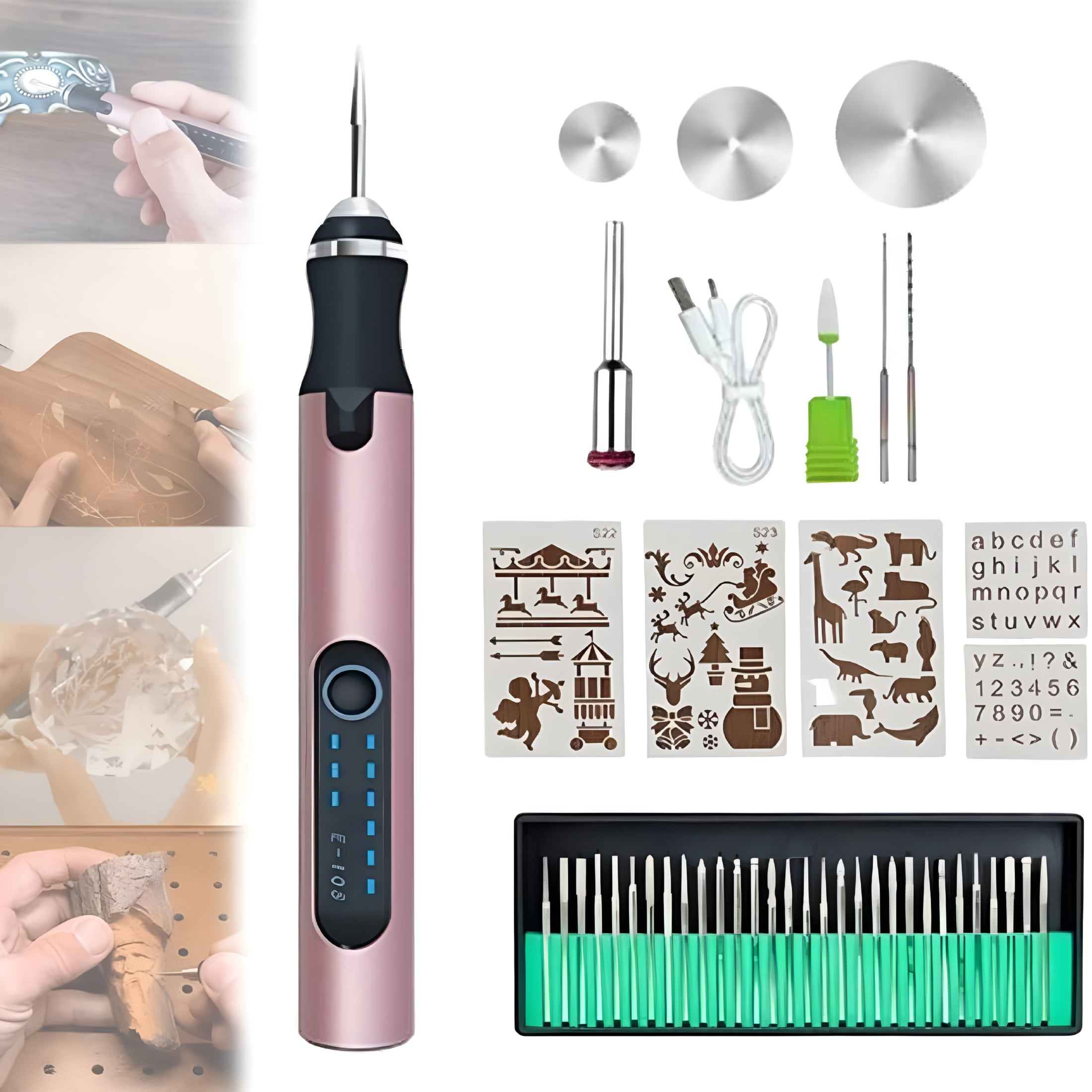 EXLEAF 2026 New Cordless Electric Engraving Pen,Engraving Tool,Engraving Pen for Metal,Usb Rechargeable Engraving Pen Etching Tool Etcher Kit Set,Engraving Pen for Metal,Wood,Glass and Plastic