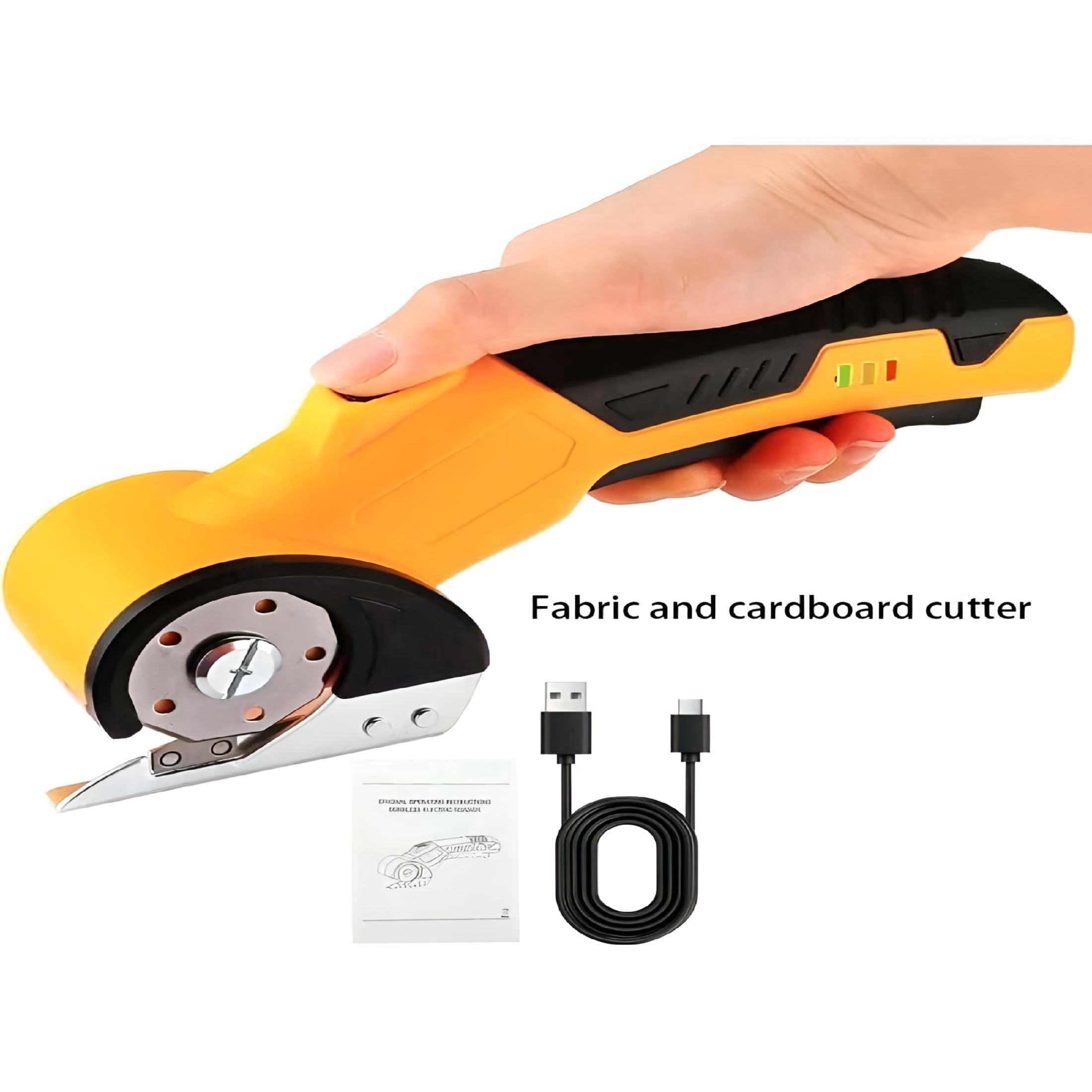 EXLEAF 2026 New Cordless Electric Scissors and Rechargeable Cardboard Cutter with Led Light,Heavy Duty Handheld Electric Box Cutter for Fabric,Leather,And Carpet