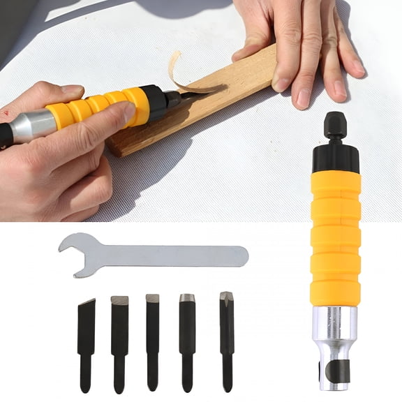 CURYMAY Electric Drill Wood Chisel Carving Set with Flexible Shaft,Wrench