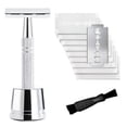 thumbnail image 1 of EXLEAF 2026 New Double Edge Safety Razor for Women,With 10 Pcs Safety Razor Blades Single Blade Razor Reusable Travel Essentials Women Razor for Shaving,Travel,Skincare,Personal Care, 1 of 7
