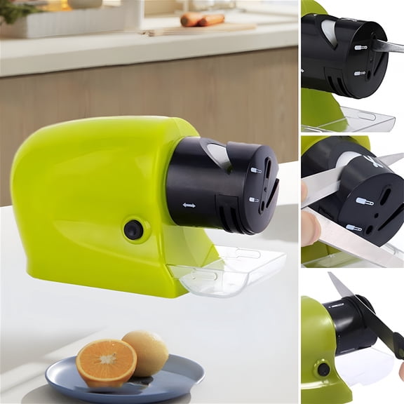 EXLEAF 2026 New Electric Knife Sharpener Kitchen Multifunctional Fully Automatic Knife Sharpener Sharpens Any Blade in Seconds Ideal for Kitchen Use Green