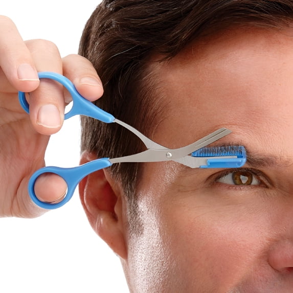 EXLEAF 2026 New Eyebrow Scissors with Non Slip Finger Grips for Eyebrows, Eyelashes, Facial Hair, Beauty, Makeup