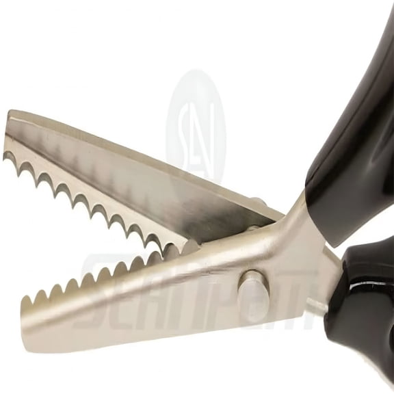 EXLEAF 2026 New Fabric Pinking Shears-Serrated Scalloped Stainless Steel Handled Professional Black Scissors for Leather,Tailoring,Paper Crafts-Scalloped 7Mm