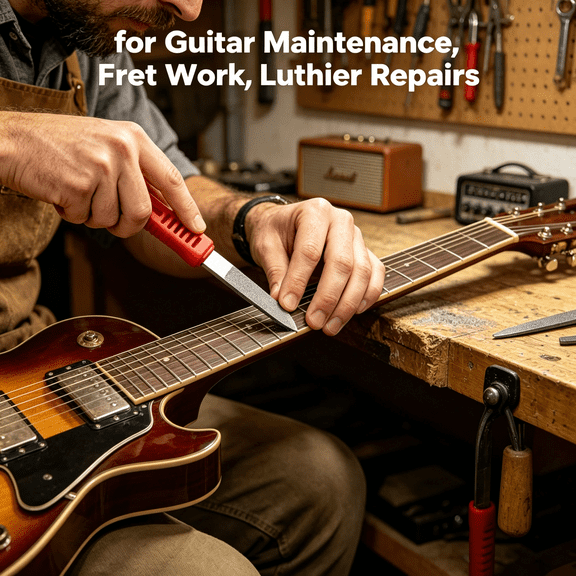 EXLEAF 2026 New Fret Crowning End Dressing File Guitar Luthier Tool for Guitar Maintenance,Fret Work,Luthier Repairs,Instrument Restoration