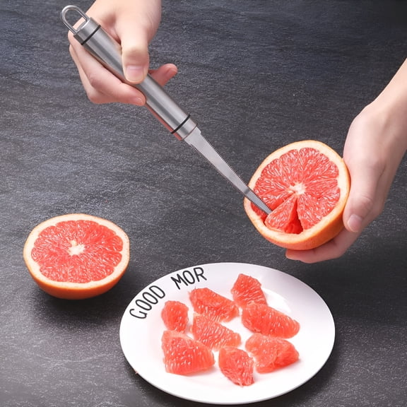 EXLEAF 2026 New Grapefruit Knives,Stainless Steel Grapefruit Knife Utensil,Serrated Edge&Round Handle,Silver Kitchen Tool with Non-Stick Plating for Mango,Kiwi,Dessert,Apple,Citrus Fruit