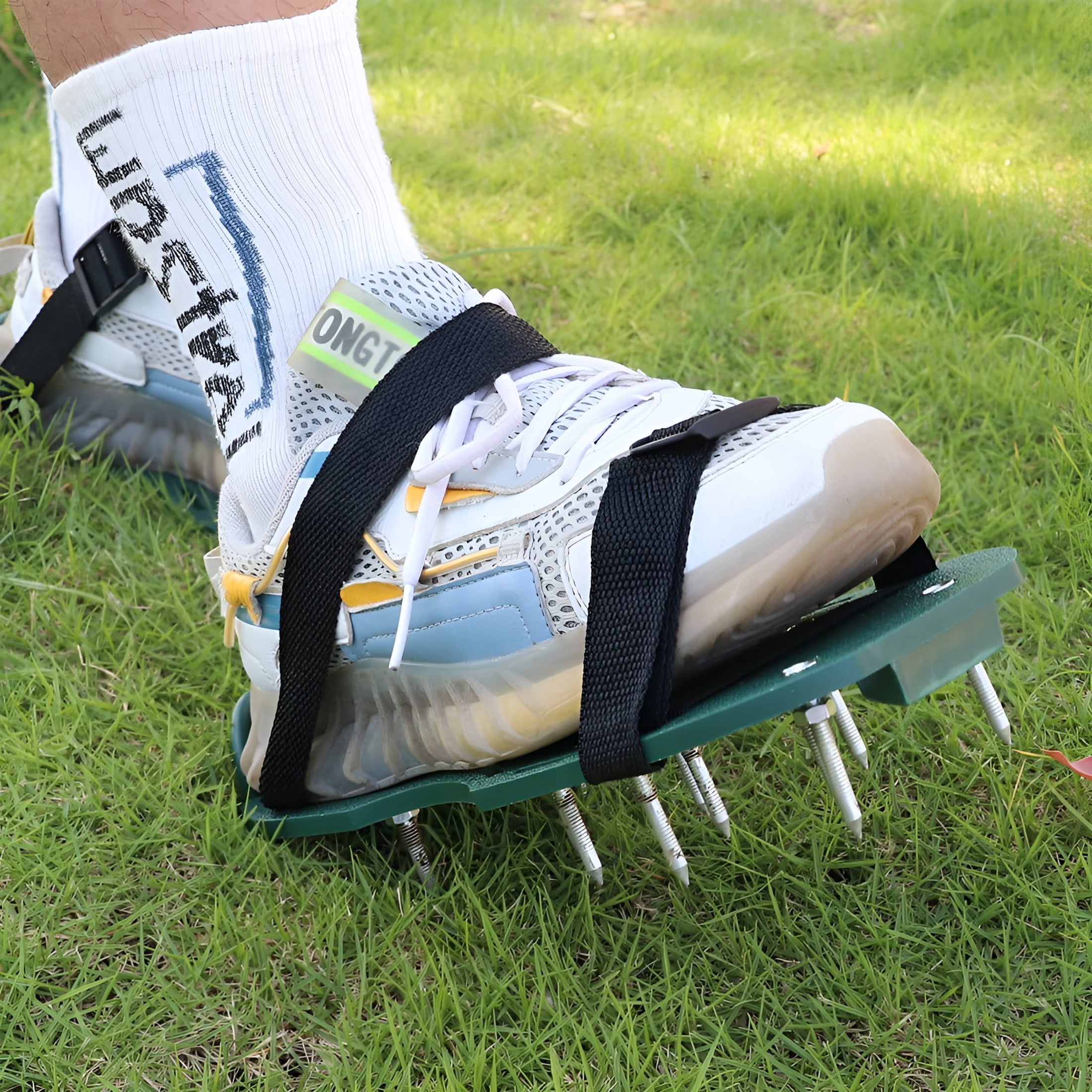 EXLEAF 2026 New Grass Aerator Shoes with 26 Spikes,Sturdy,One-Size-Fits-All Garden Tool for Improved Oxygen,Water,And Nutrient Penetration - Prevents Slippage on Wet Grass for Easy Mowing