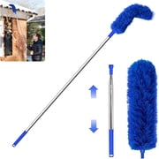 EXLEAF Gutter Cleaning Tool From Ground, Adjustable Telescoping Pole Brush, No Ladder Needed