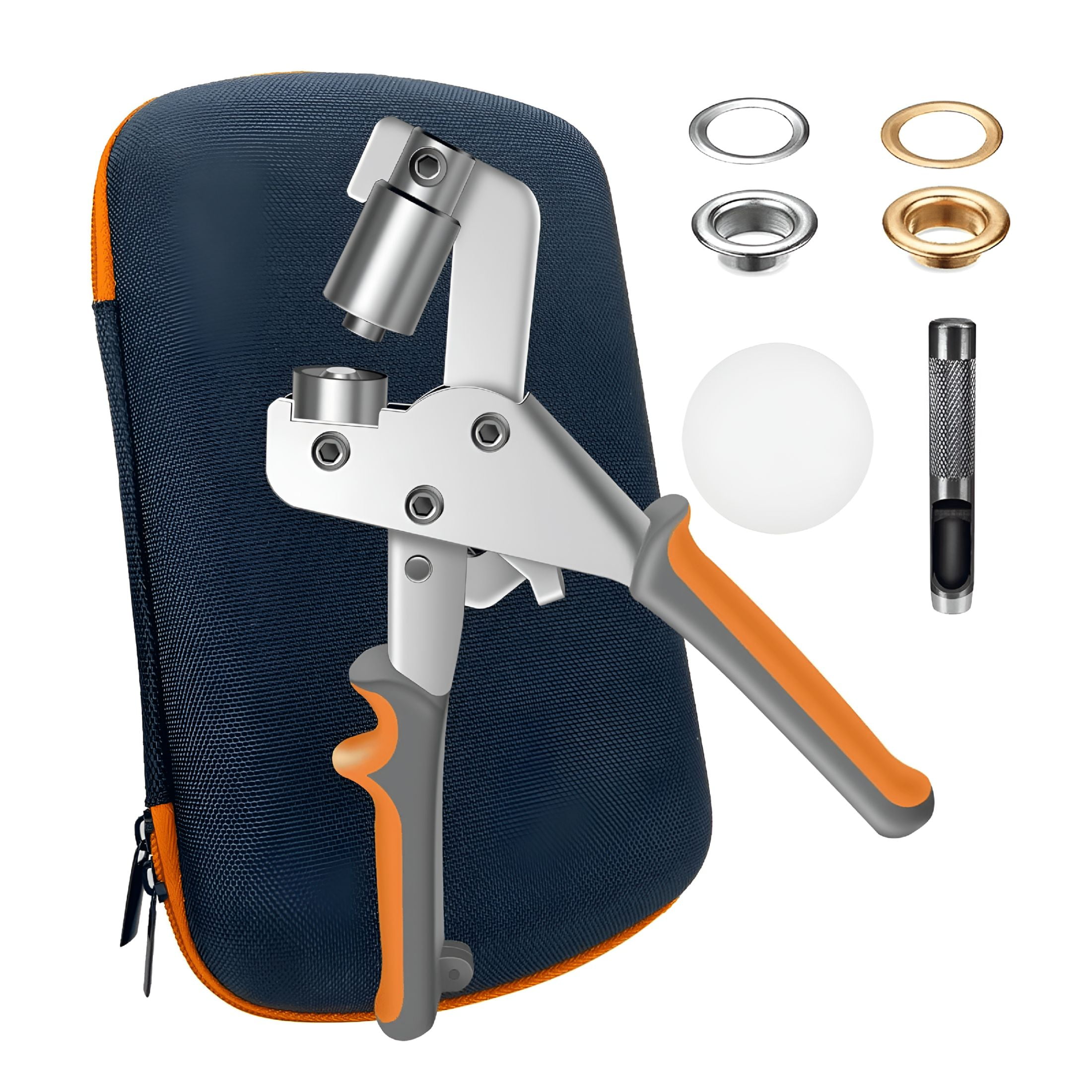 EXLEAF 2026 New Heavy Duty Grommet Kit with Bag and 200 Pcs 10.5Mm Grommets,Complete Eyelet & Grommet Tool Kit for Diy Tarp Ring Repair and Installation for Tarps,Canvas,Cloth,Banners