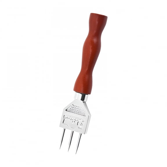 EXLEAF 2026 New Ice Pick Set of 1 Three Pronged Ice Pick Stainless Ice Pick with Wood Handle Carving Bartender Tool (7.2Inch 1Pcs), for Bar, Kitchen, Cocktail Making, Home Use, Party