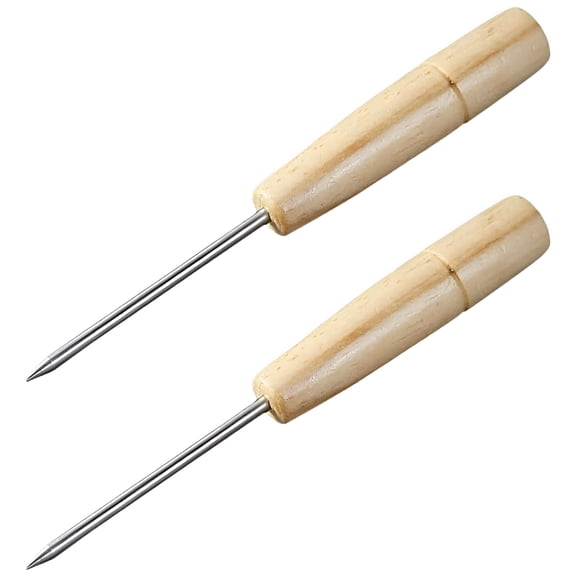 EXLEAF 2026 New Ice Picks for Breaking Ice,2Pcs Stainless Steel Ice Picks Tool with Safety Wooden Handle for Kitchen Or Bar,7.6 Inch Ice Picks for Breaking Ice in Kitchen Multipurpose Tool