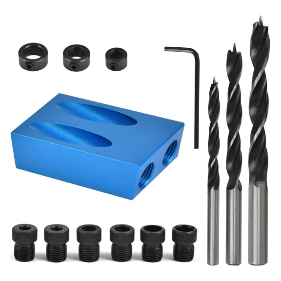EXLEAF 2026 New Innovative Pocket Hole Jig Kit,Aluminum Construction Ensures Durability and Portability for Your Woodworking Projects