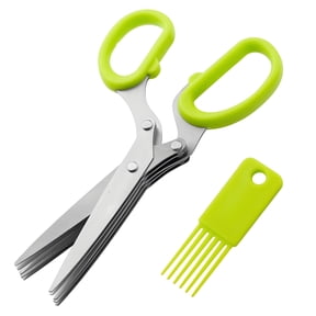 EXLEAF 2026 New Kitchen Scissors Sharp Stainless Steel Blade Herb Scissors Non-Slip Handle Kitchen Shears for Food for Home,Restaurant,Bbq 19X8Cm,Green