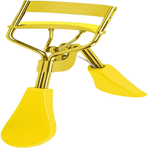 EXLEAF 2026 New Lash Curler Tool with Pads, Curved Design Portable Lash Curling Clip, Professional Long Lasting Lash Lifting Styling Tool, Mini Small Eyelash Curler for Women and Girls Yellow