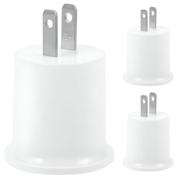 EXLEAF 2026 New Light Socket Outlet Adapter White 3-Pack Electrical Lamp Holder Converter for Lamp, Ceiling Light, Chandelier, Table Lamp Light Bulb Outlet Socket Adapter
