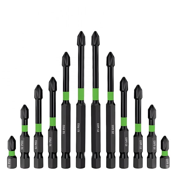 EXLEAF 2026 New Magnetic Screwdriver Bit Set,Anti-Magnetic Drill Bit Set,S2 Impact Magnetic,Strong Magnetic Ph2 Bits,12Pcs for Home,Workshop,Diy,Electronics,Automotive