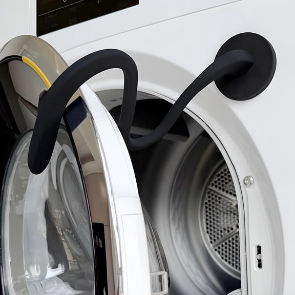 EXLEAF 2026 New Magnetic Washer Door Prop,Front Load Washer Door Holder,Keeps Washing Machine Door Open,Flexible Laundry Prop for Laundry Room, Home, Apartment, Black for Most Washers & Dryers,Black