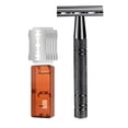 thumbnail image 1 of EXLEAF 2026 New Manual Razor with 5 Blade Refills Storage Box Sharp Zinc Alloy Blade Aluminum Handle Men Women Hair Beard Trimmer Remover Shaver, 1 of 7