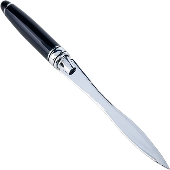 EXLEAF 2026 New Metal Letter Opener,Envelope Slitter Paper Plated Envelope Opener Hand Envelope Slitter for Desks,Office,Home Office for Mailroom, Correspondence, Stationery, Desk Use (Black,Silver)