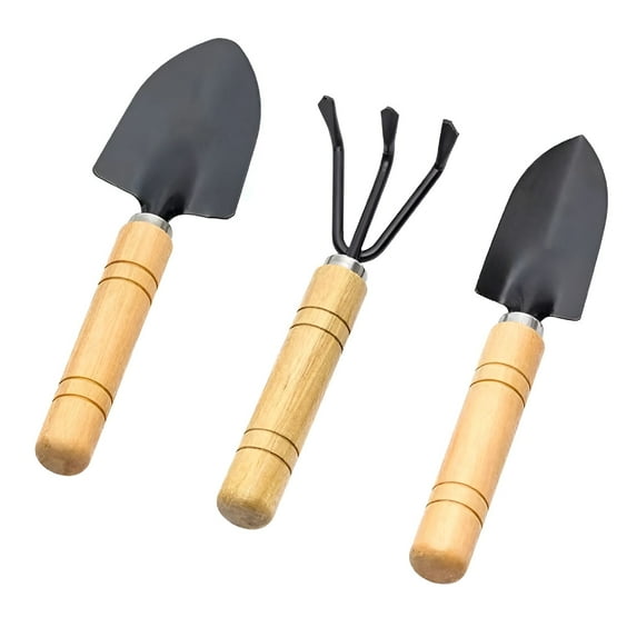 EXLEAF 2026 New Mini Garden Tool Set,3 Portable Mini Gardening Kit Including Hand Shovel,Transplant Shovel,Cultivator Hand Rake with Soft Wood Non-Slip Handle