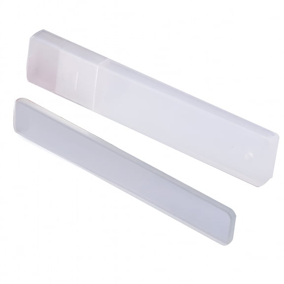 EXLEAF 2026 New Mini Portable Clear Glass Nail File Rectangle Manicure Polisher Buffer with Box for Manicure, Pedicure, Home, Travel, Salon