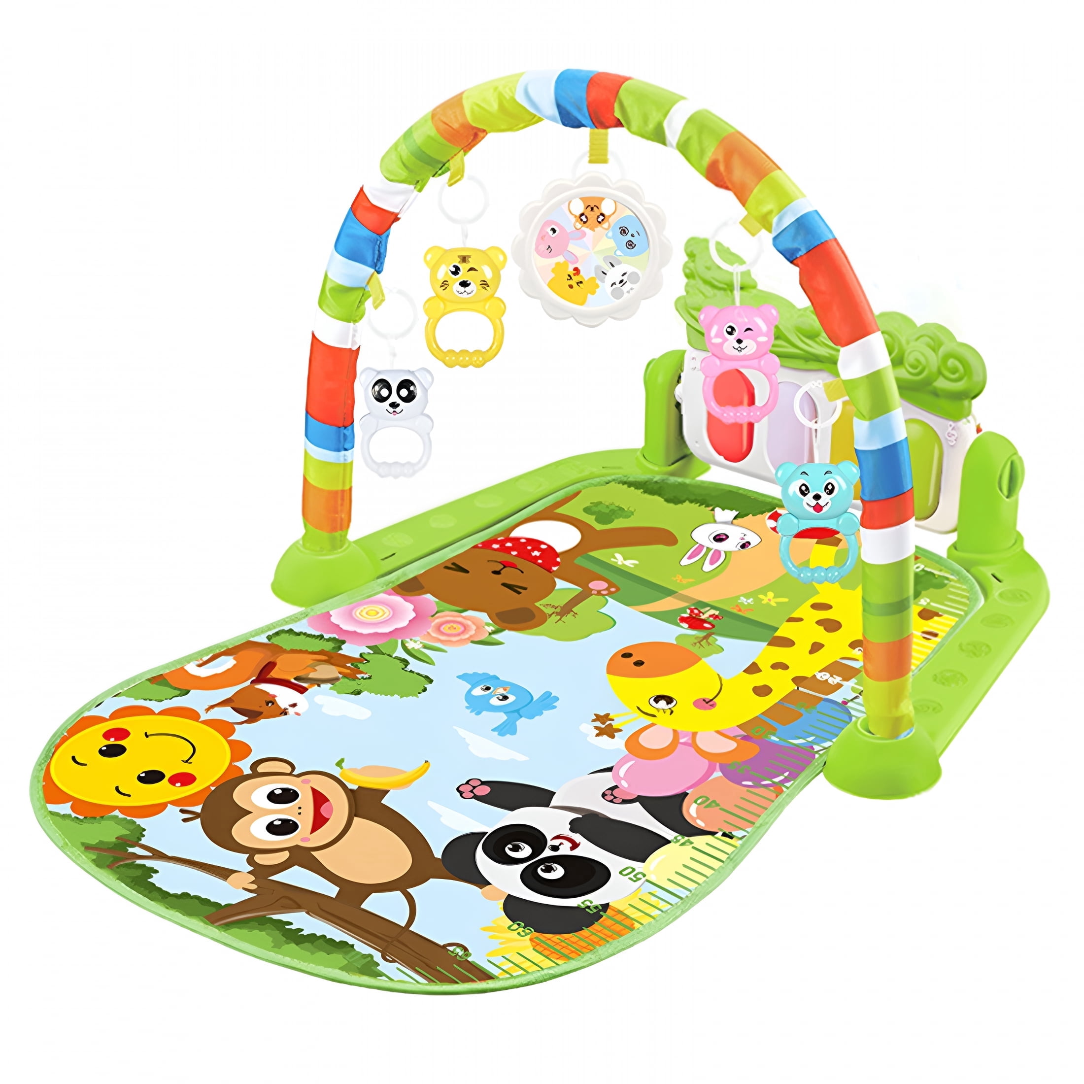 EXLEAF 2026 New Musical Mat Activity Center Kick&Play Piano Gym for Play Mat for Boys Girls Tummy Time Educational Folding Mat Tummy Time Toys 3-6 Months
