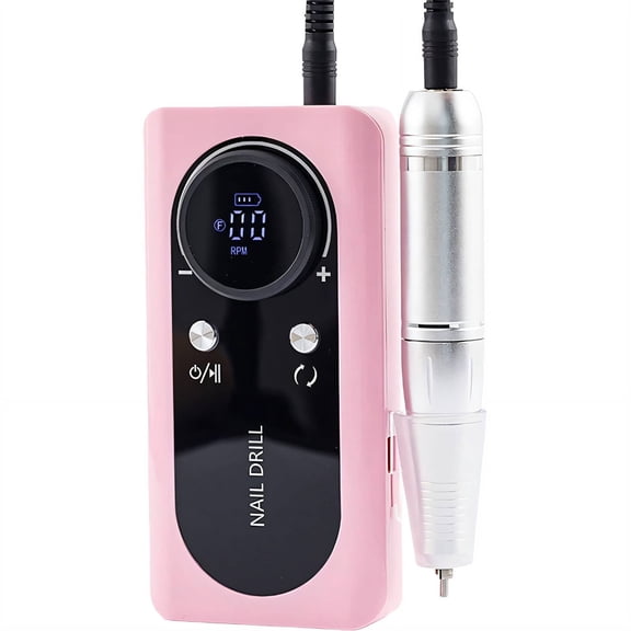 EXLEAF 2026 New Nail Filer Electric 45000Rmp Lcd Nail File Nail Polish Remover Nail Stickers Polishing Exfoliating Dead Skin Nail Dremel for Home Salon Personal Care Pink