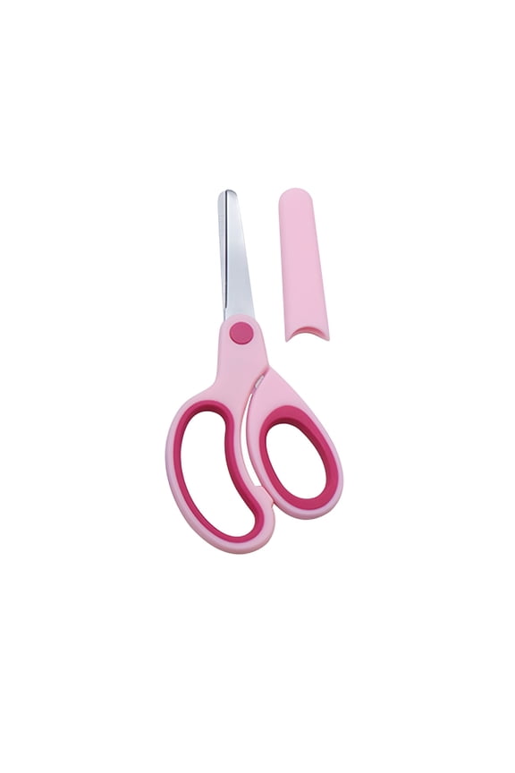 2026 New Office Stationery Left Handed Scissor with Cap Blunt Tip Home Use Crafting Scissor Arts Cutting Paper Scissors