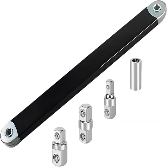 EXLEAF 2026 New Offset Extension Wrench Set - Zero Degree Ratchet Extender Tool with 1/2",3/8" & 1/4" Drive Adapters,Impact Ready Stubby Design for Automotive Repair
