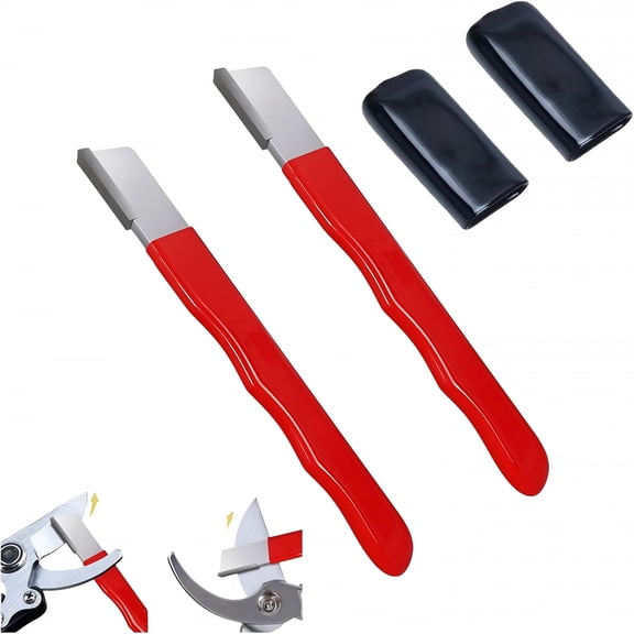 EXLEAF 2026 New Outdoor Portable Dual-Purpose Whetstone,Multipurpose Garden Tool Blade Sharpener for Knife,Pocket Knife Sharpening Stone,For Outdoor Tools,Loppers,Pruning Shears (Red 2Pcs)