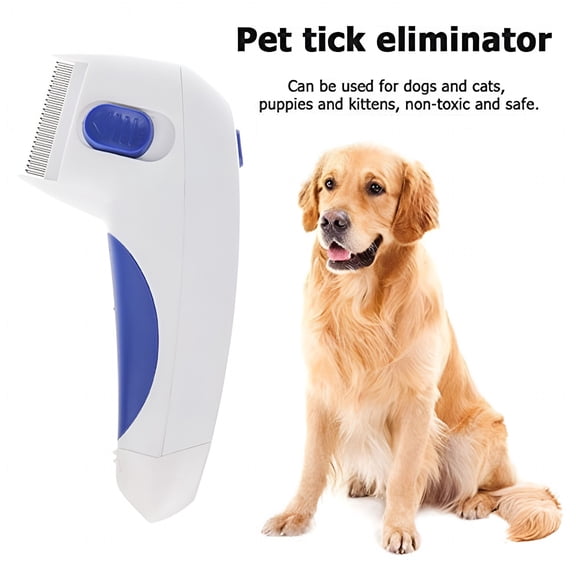 EXLEAF 2026 New Pet Flea Comb, Lice Remover Brush 1Pc, Electronic, Reusable, Long Handle, Kills Fleas/Lice, Easy to Use, Battery-Operated, for Pets, Ideal Grooming Tool