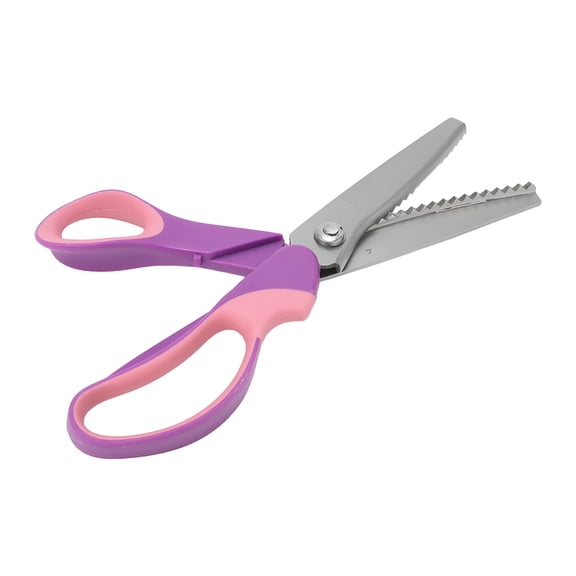 EXLEAF 2026 New Pinking Shear Fabric Dressmaking Scissors Fabric Paper Pinking Craft Shear Serrated Scalloped Dressmaking Crafting Scissor for Paperboard Leather Fabric