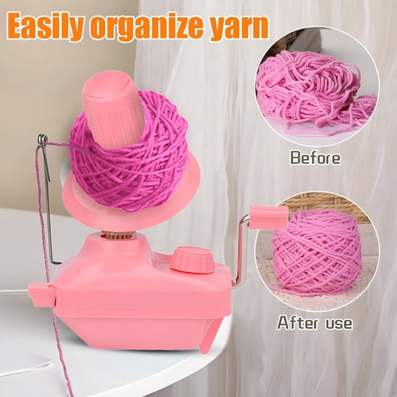 EXLEAF 2026 New Plastic Hand Operated Winding Yarn Winder Hand-Cranked Wool Winding Machine-Small(Purple)For Crocheting 1X Hand-Cranked Wool Winding Machine(Set)