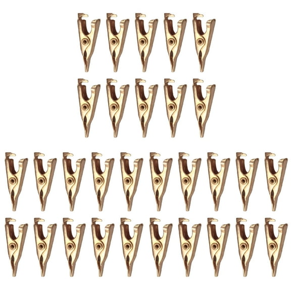 EXLEAF 2026 New Pure Copper Alligator Clip Crocodile Clips Mini 30 Pcs Flat Car Hair Pin Small Clamps Making Candles Electro Metal