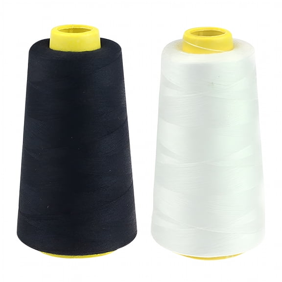 EXLEAF 2026 New Serger Thread,All-Purpose Thread for Sewing,Black Thread,Polyester Sewing Thread,2 Cones of 2300 Yards Each Spool Thread for Sewing Machine Thread