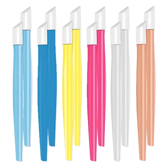 EXLEAF 2026 New Set of 12 Cuticle Pusher Tools, 2 Pcs/Set, Rubber/Plastic, for Nail Care, Manicure, Pedicure, Multicolor