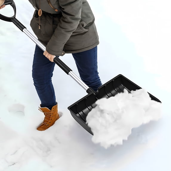 EXLEAF 2026 New Snow Shovel - 48.5In Heavy-Duty Plastic Snow Shovel with Removable D-G Handle - Wide Push Design for Truck Snow Removal Farm Use,Winter Maintenance Outdoor Activities