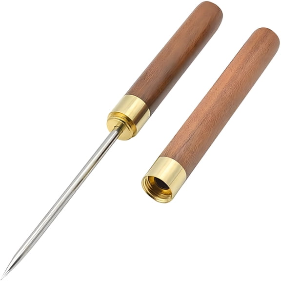EXLEAF 2026 New Stainless Steel Ice Pick with Wooden Handle and Sheath,9Inch Long Ice Picks,Pick Tool for Breaking Ice,Ice Carving Tools for Kitchen,Bars,Bartender,Camping (Brown,23 * 1.8 * 1.8Cm)