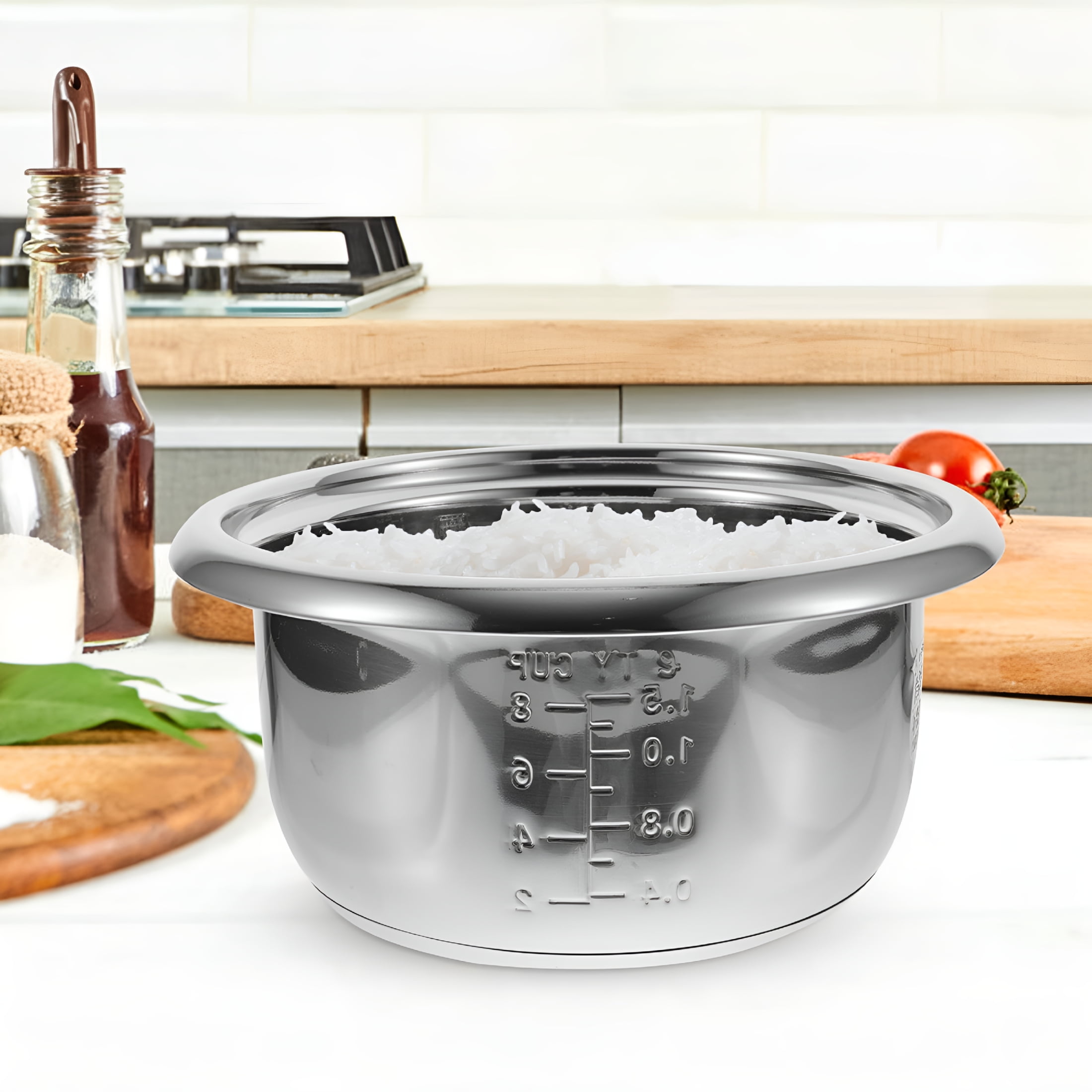 EXLEAF 2026 New Stainless Steel Rice Cooker Inner Pot Non-Stick 3L for Rice Cooker, Slow Cooker, Multicooker Silver