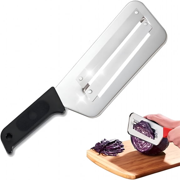 EXLEAF 2026 New Stainless Steel Shredder Knife,Dual Blade Julienne Cutter,Cabbage Shredder,For Slicing,Shredding,For Vegetables for Kitchen,Salad Prep,Cooking