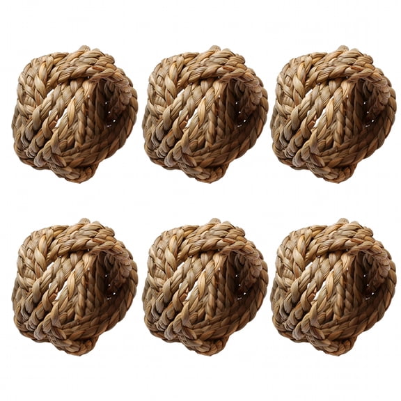 EXLEAF 2026 New Towel Rings Napkin Ring Holders Handwoven Corn Husk Napkin Rings for Dining Table Decor for Kitchen, Dining Room, Restaurant, Party, Set of 6