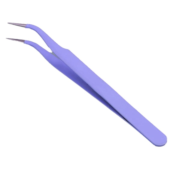 EXLEAF 2026 New Tweezers,Soft Grip Long Tweezers,High Tension Sharp Tweezers Lash Tweezers,For Eyebrows,Lashes,Purple
