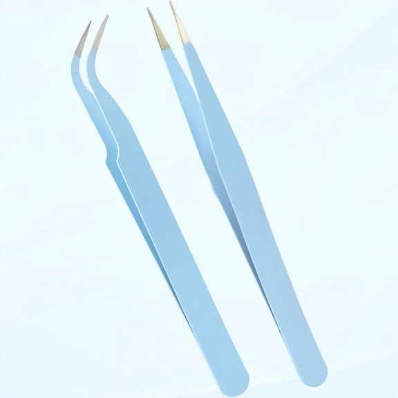 EXLEAF 2026 New Tweezers for Women and Men, Eyelash and Ingrown Hair Removal, Needle Nose Precision for Eyebrow,Facial,Hair,Beauty,Grooming Blue